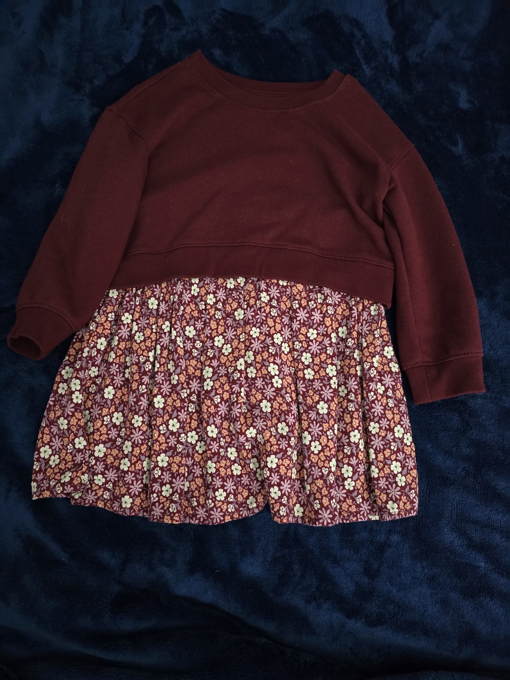 Cat & Jack Maroon Floral Knit Skirted Bottoms